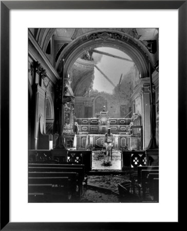 Pvt. Paul Oglesby, 30Th Infantry, Standing In Reverence Before Altar In Damaged Catholic Church by Benson Pricing Limited Edition Print image