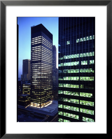 Facades Of Seagram Building Designed By Ludwig Miles Van Der Rohe And Lever House by Andreas Feininger Pricing Limited Edition Print image