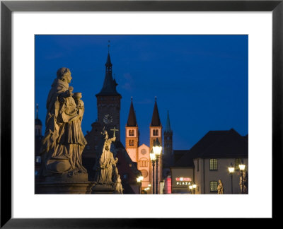 Old Main River Bridge, Wurzburg, Bavaria, Germany by Walter Bibikow Pricing Limited Edition Print image