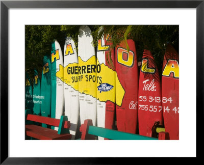 Mexico, Pacific Coast, Guerrero, Ixtapa, Catcha La Ola Surf Shop Sign by Walter Bibikow Pricing Limited Edition Print image
