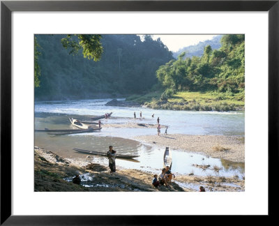 Villagers On Banks Of Nam Tha River, A Tributary Of The Mekong, South Of Luang Nam Tha, Indochina by Richard Ashworth Pricing Limited Edition Print image