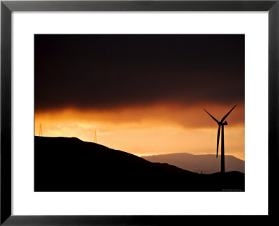 Windmill And Power Lines At Dawn, Manawatu, New Zealand by Don Smith Pricing Limited Edition Print image