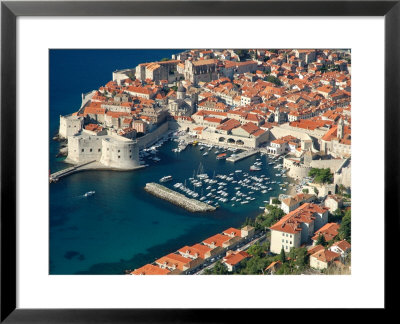 Aerial View Of Medieval Walled City, Dubrovnik, Croatia by Lisa S. Engelbrecht Pricing Limited Edition Print image