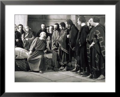 Portrait Of The Actor Ermete Zacconi, Ssurrounded By Other Actors, In A Scene In The Theater by A. Villani Pricing Limited Edition Print image
