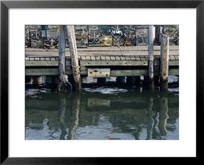 Lobster Traps Stacked On A Wooden Pier, Block Island, Rhode Island by Todd Gipstein Pricing Limited Edition Print image