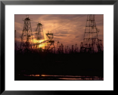Oil Derricks At Sunset At Baku, Azerbaijan, Ussr by Stan Wayman Pricing Limited Edition Print image