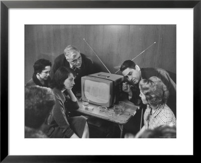People Watching Senator John F. Kennedy On Tv After His Victory In The Primary Election by Stan Wayman Pricing Limited Edition Print image