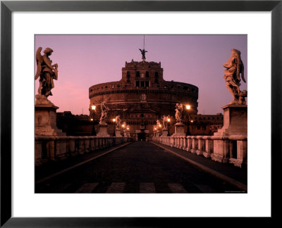Statue Lined Ponte St'angelo Leading Towards Castel Sant'angelo, Mausoleumby Roman Emperor Hadrian by Dmitri Kessel Pricing Limited Edition Print image