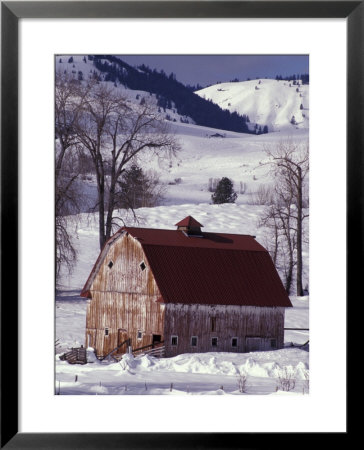 Barn In Winter, Methow Valley, Washington, Usa by William Sutton Pricing Limited Edition Print image