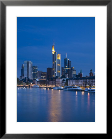 Financial District And Main River, Frankfurt-Am-Main, Hessen, Germany by Walter Bibikow Pricing Limited Edition Print image
