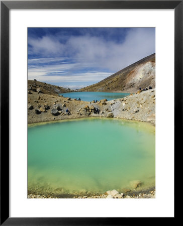 Hikers Near Emerald Lakes On The Tongariro Crossing, Tongariro National Park, New Zealand by Kober Christian Pricing Limited Edition Print image