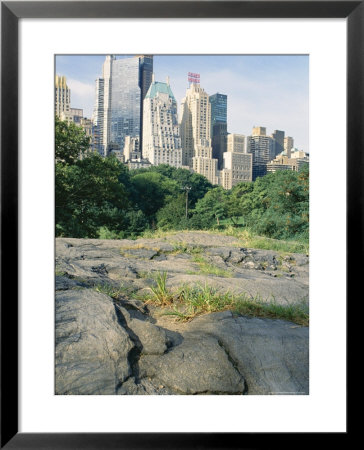 Outcrop Of Manhattan Gneiss Which Forms Bedrock For Skyscrapers, Central Park, New York City, Usa by Tony Waltham Pricing Limited Edition Print image