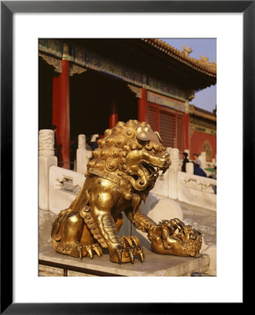 Close-Up Of Lion Statue, Imperial Palace, Forbidden City, Beijing, China by Adina Tovy Pricing Limited Edition Print image