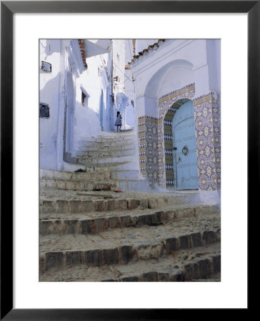 Houses And Steps In Chefchaouen (Chaouen) (Chechaouen), Rif Region, Morocco, Africa by Bruno Morandi Pricing Limited Edition Print image