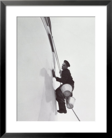 Sailor Cleaning The Keel Of A Ship by A. Villani Pricing Limited Edition Print image