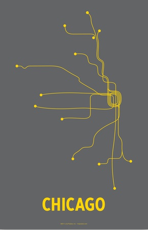 Chicago (Gray & Yellow) by Line Posters Pricing Limited Edition Print image