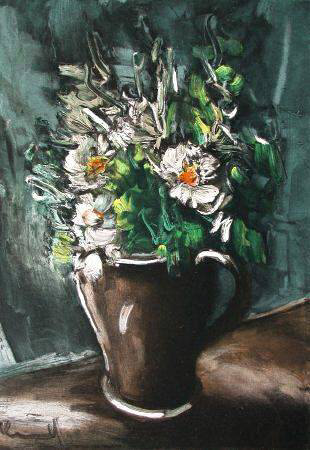 Fleurs Au Pot De Gres, 1955 by Maurice De Vlaminck Pricing Limited Edition Print image