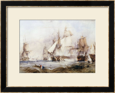 The Battle Of Traflagar: The Victory Breaking The Line by George Chambers Pricing Limited Edition Print image