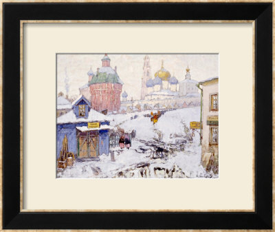 Townscape In Winter by Konstantin Ivanovich Gorbatov Pricing Limited Edition Print image
