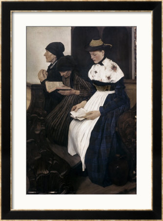 Three Women In Church by Wilhelm Leibl Pricing Limited Edition Print image