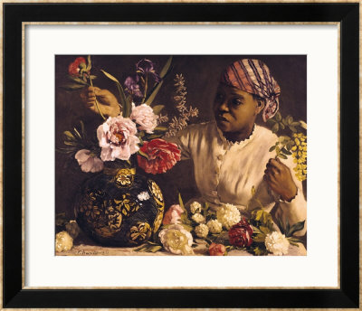 Negress With Peonies, 1870 by Frederic Bazille Pricing Limited Edition Print image