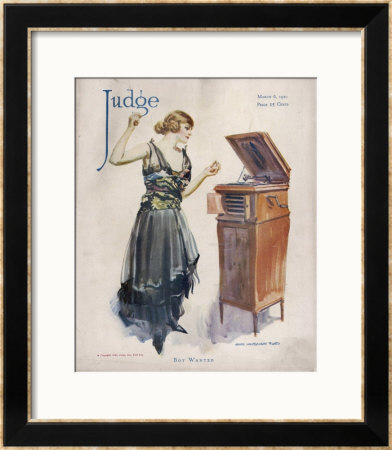 Boy Wanted! A Girl On Her Own Plays Her Phonograph by James Montgomery Flagg Pricing Limited Edition Print image