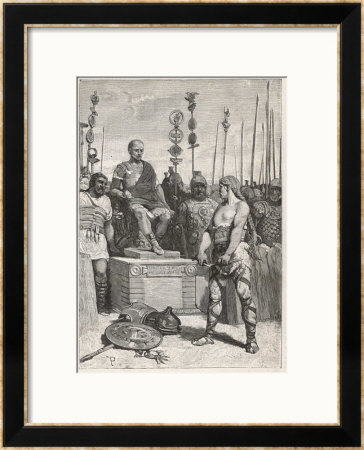 The Leader Of The Gauls Vercingetorix Lays His Arms Before Caesar by Lodovico Pogliaghi Pricing Limited Edition Print image