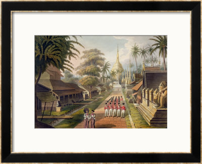 The Principal Approach To The Great Dagon Pagoda At Rangoon, Plate 3 From Rangoon Views by Joseph Moore Pricing Limited Edition Print image