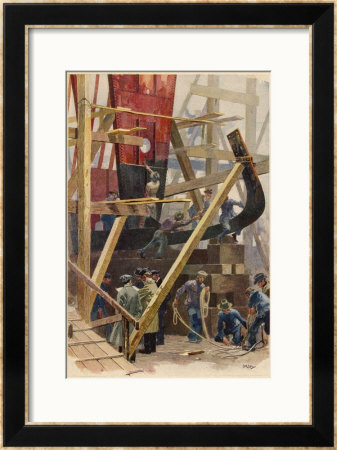 Building A Torpedo-Boat In A German Shipyard by Heinrich Kley Pricing Limited Edition Print image