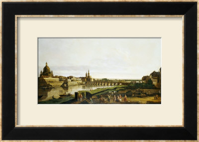 A View Of Dresden From The Right Bank Of The River Elbe Above The Augustusbrucke by Bellotto Bernardo Pricing Limited Edition Print image