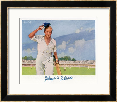 Cricket Player Raises His Cap As He Retires From The Pitch by Septimus Scott Pricing Limited Edition Print image
