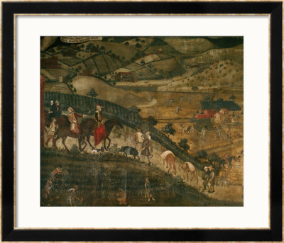 Landscape With Peasants And A Hunting Party by Ambrogio Lorenzetti Pricing Limited Edition Print image