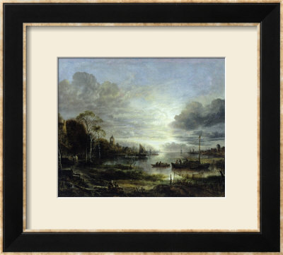 Landscape In Moonlight by Aert Van Der Neer Pricing Limited Edition Print image