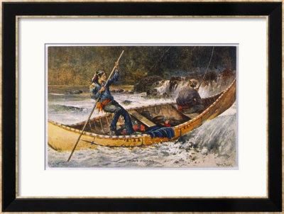 Fishing For Trout In Rapids Canada by Frank Feller Pricing Limited Edition Print image