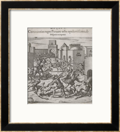 Francisco Pizarro Occupies Cuzco by Theodor De Bry Pricing Limited Edition Print image