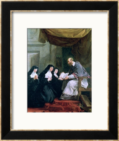 St. Francois De Sales Giving The Rule Of The Visitation To St. Jeanne De Chantal by Noel Halle Pricing Limited Edition Print image