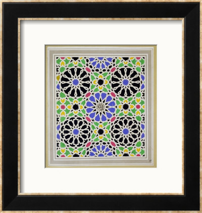 Mosaic Pavement In Dressing Room Of Sultana, Alhambra, From The Arabian Antiquities Of Spain by James Cavanagh Murphy Pricing Limited Edition Print image