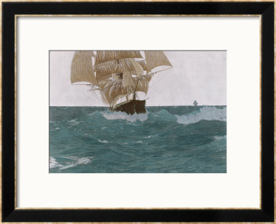 Before The Wind, A Ship Sets Her Out-Riggers To Take Advantage Of A Favorable Wind by Hans Petersen Pricing Limited Edition Print image