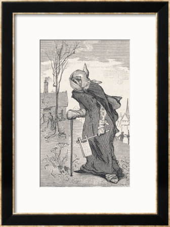 Wandering Leper With Clapper To Warn People Of His Approach by Carl Larsen Pricing Limited Edition Print image