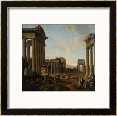 Figures Amidst A Capriccio Of Ruins by Giovanni Paolo Pannini Pricing Limited Edition Print image