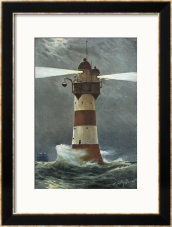 The Lighthouse On Roten Sande In The Weser Estuary On Germany's Nordzee Coast by Willy Stower Pricing Limited Edition Print image