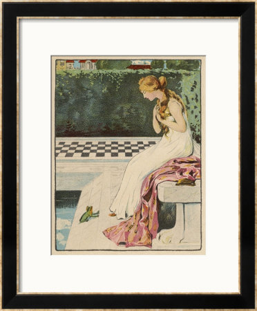 The Princess Discovers A Frog At Her Feet: Curiously He Too Is Wearing A Crown by Willy Planck Pricing Limited Edition Print image