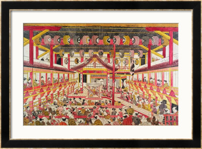 Interior Of A Kabuki Theatre, Circa 1745 by Okumura Masanobu Pricing Limited Edition Print image