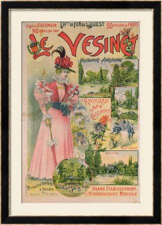 Poster For The Chemins De Fer De L'ouest To Le Vesinet, Circa 1895-1900 by Albert Robida Pricing Limited Edition Print image