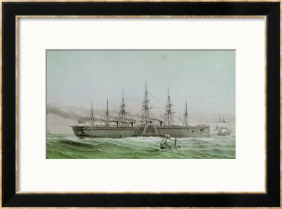 The Great Eastern Laying Electrical Cable Between Europe And America, 1858 by Louis Le Breton Pricing Limited Edition Print image