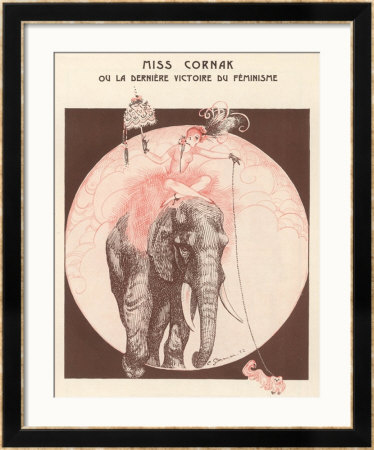 Circus Elephant And His Trainer Miss Cornak by Gesmar Pricing Limited Edition Print image