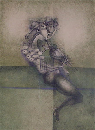 Femme Et Oiseau by Frederic Bouche Pricing Limited Edition Print image