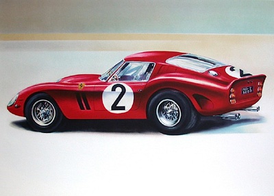 Ferrari 250 Gto - 2 by Jean Hirlimann Pricing Limited Edition Print image