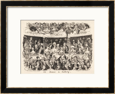 Pit Boxes And Gallery In A London Theatre by George Cruikshank Pricing Limited Edition Print image