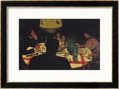 Dinner By Lamplight, 1899 by Félix Vallotton Pricing Limited Edition Print image